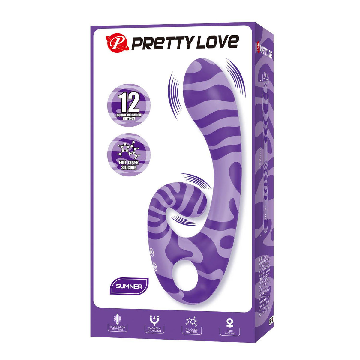7-Dwustronny stymulator łechtaczki Pretty Love Sumner fioletowy silikonowy-7
