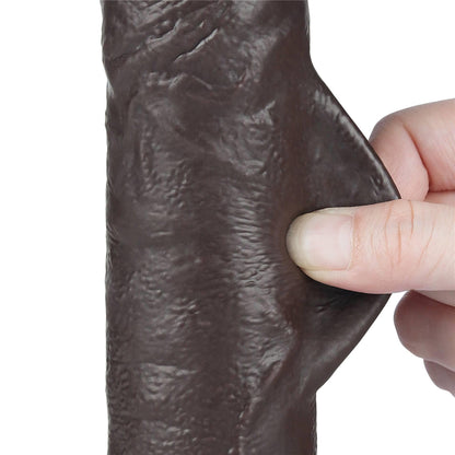 8-9.5'' Sliding Skin Dual Layer Dong Black-8