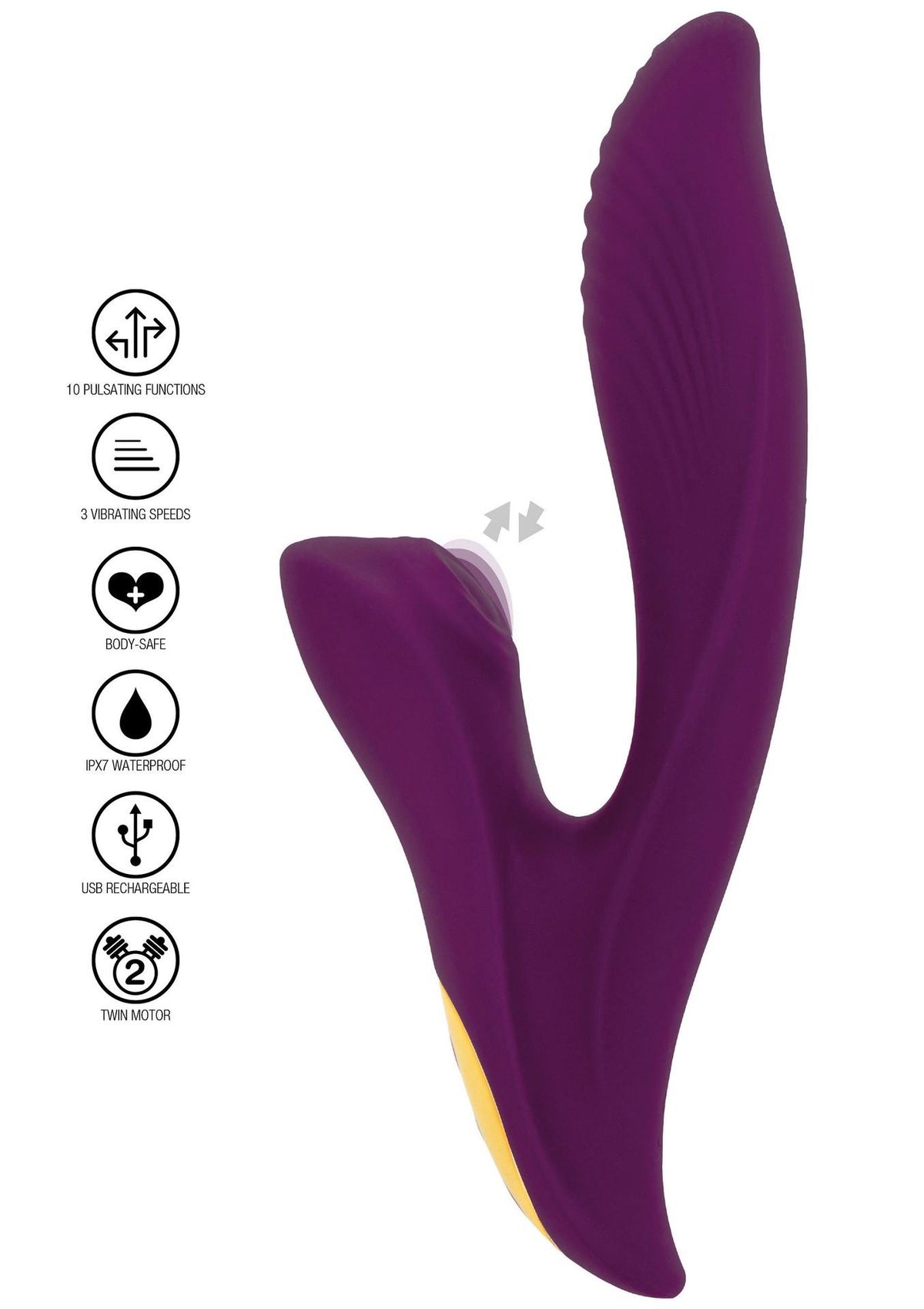 7-Wibrator silikonowy Athena Tapping Sensation fioletowy USB 20.5 cm-7
