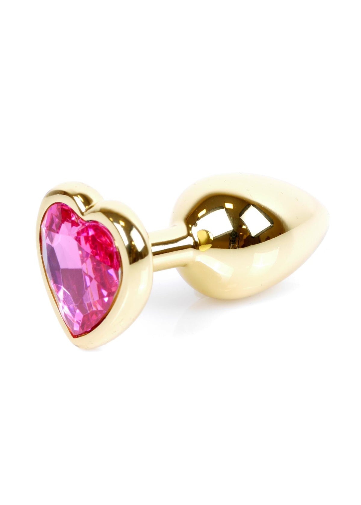 8-Stalowy korek analny Gold Heart MyLove Toys różowy 7 cm-8