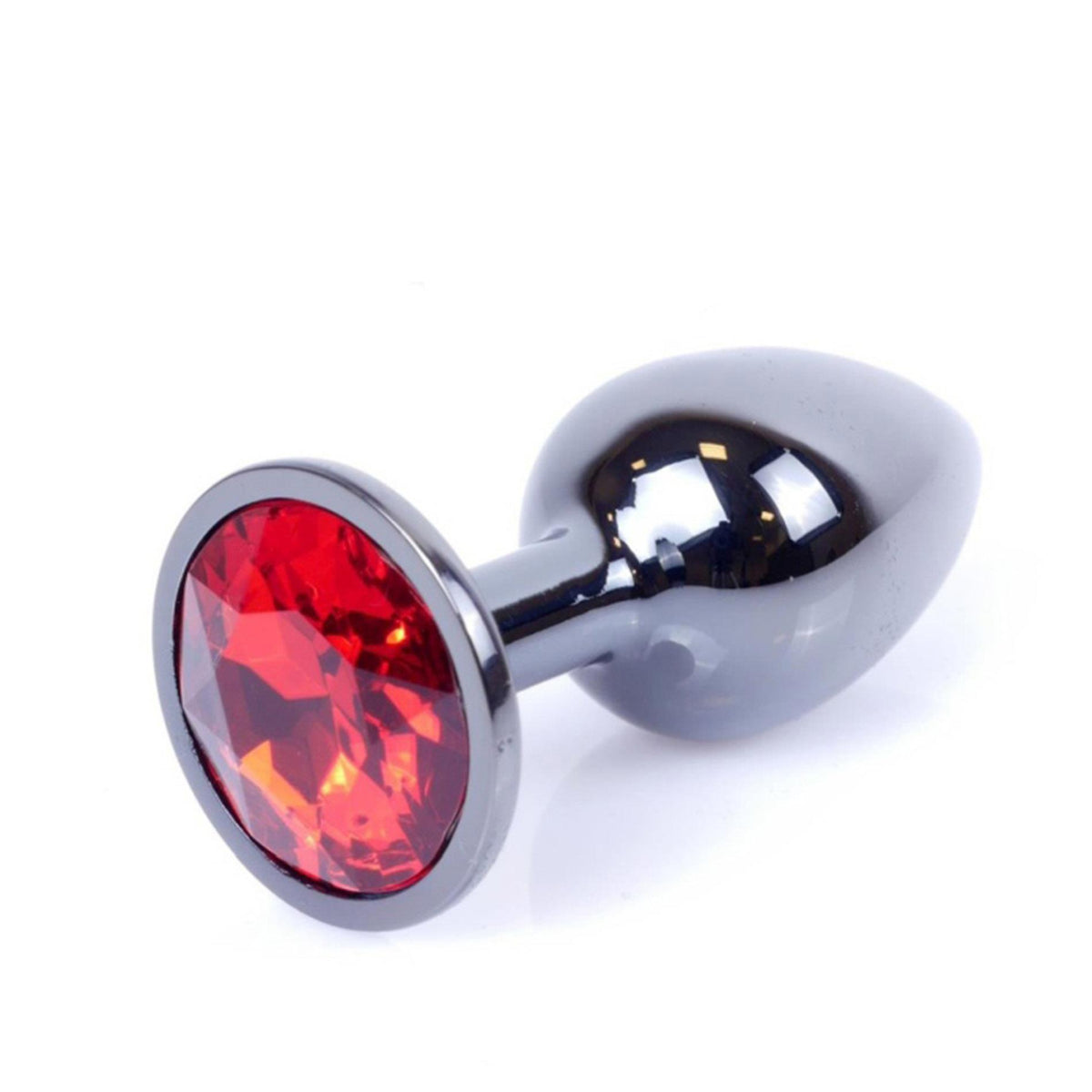 7-Biżuteria analna stalowa MyLove Toys srebrna czerwona 7 cm-7