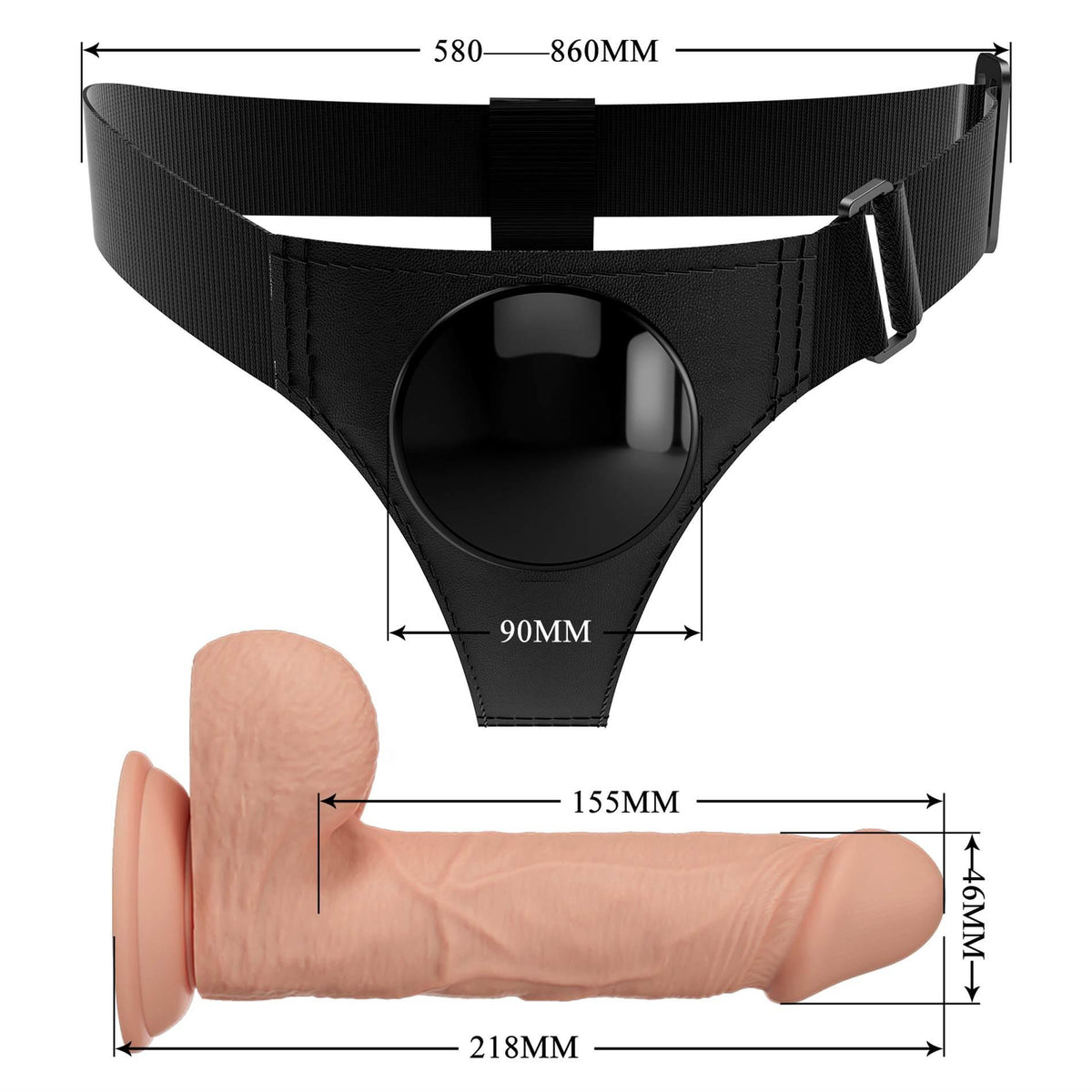 7-Uprząż strap-on majtkowa Pretty Love Jerry z dildo cielistym 19 cm-7
