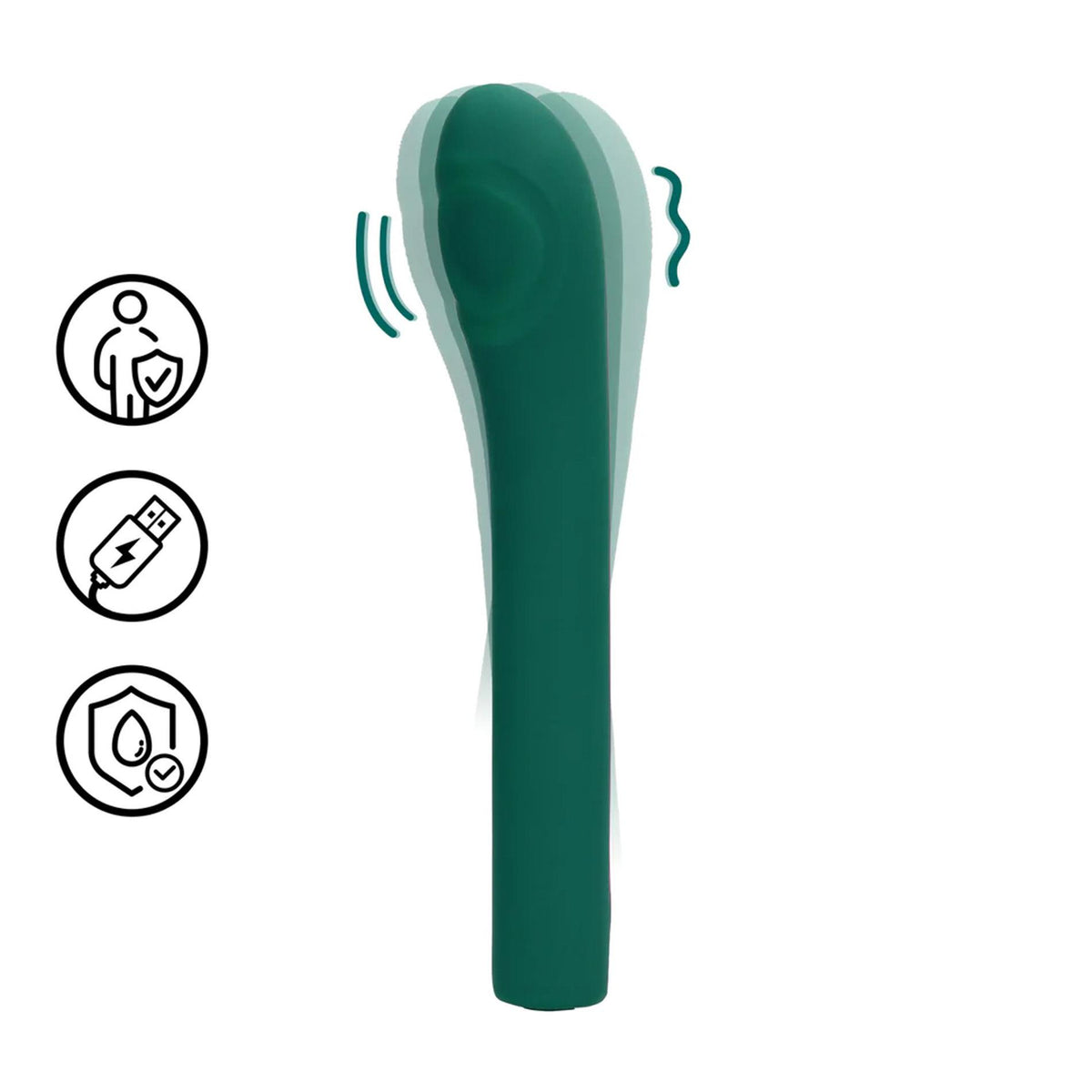 9-Wibrator punktu G Loveline Pulse Wave zielony 22 cm-9
