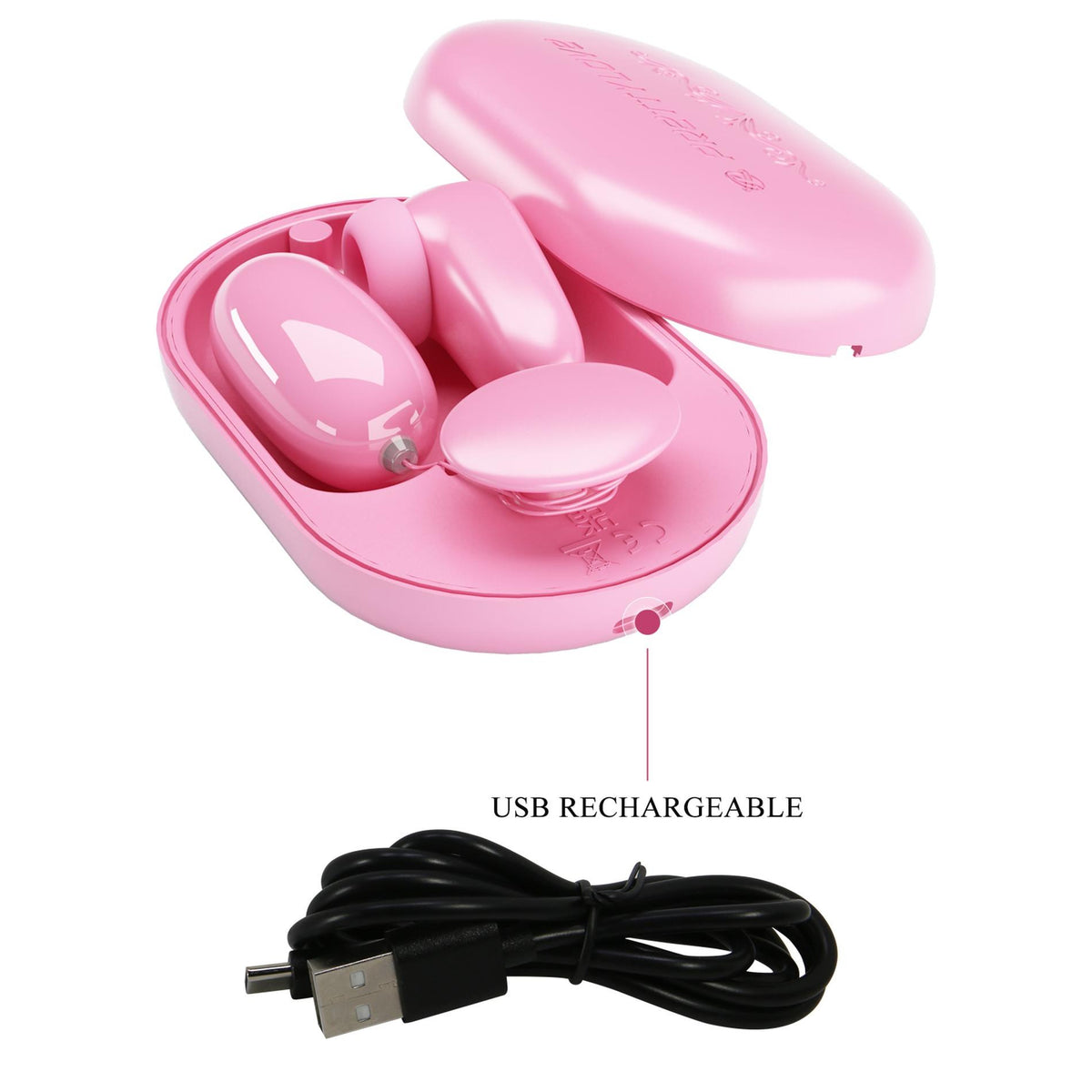 7-Wibrujące jajko Pretty Love Magic Box różowe 12 wibracji 7 stukania USB-7