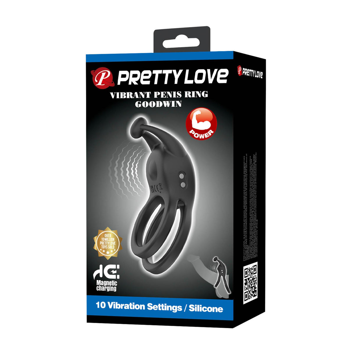 9-Pierścień erekcyjny wibrujący podwójny Pretty Love Goodwin-9