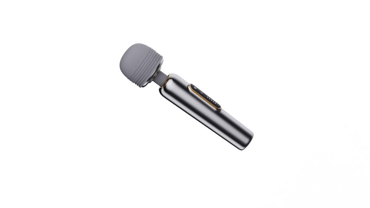 9-Masażer wand metaliczny silikonowy B Series Cute USB 24 cm-9