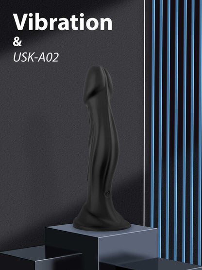 8-Dildo realistyczne Optimus Black silikonowe z pilotem 18 5 cm-8