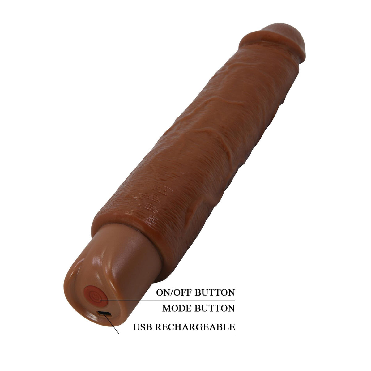 8-Realistyczny wibrator dildo Pretty Love Soren brązowy USB-8
