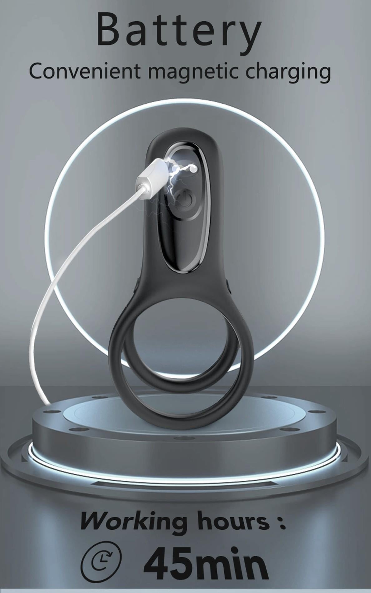 11-Pierścień wibrujący Mechao Black 9 funkcji USB-11