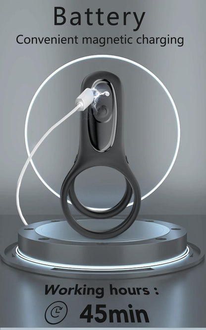 11-Pierścień wibrujący Mechao Black 9 funkcji USB-11