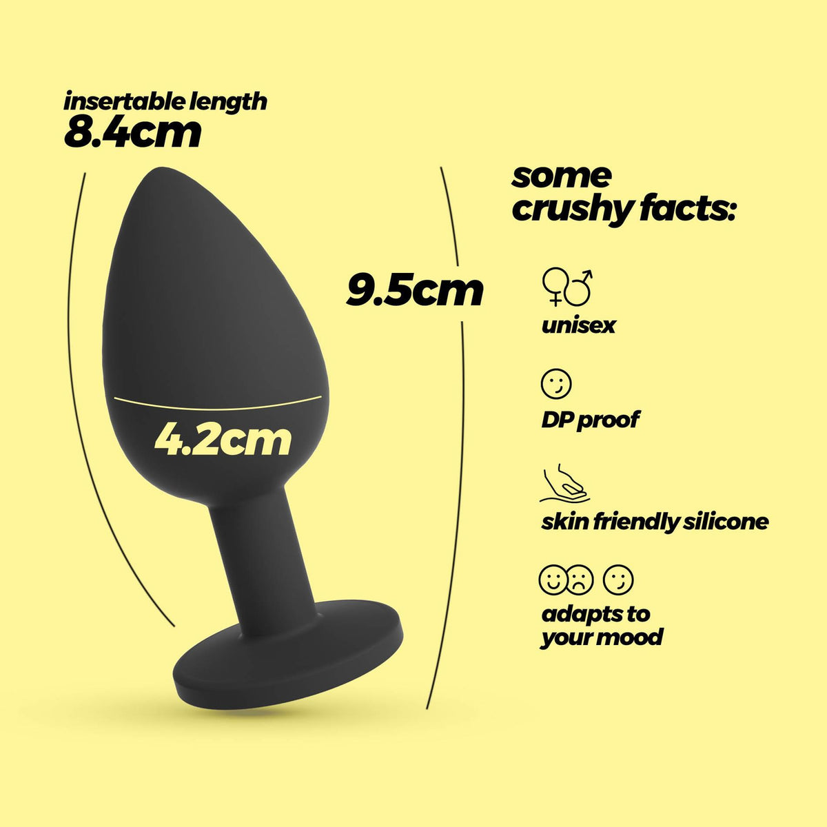 11-Korek analny Crushious Camileo duży z 4 wymiennymi kryształkami 9,5 cm-11