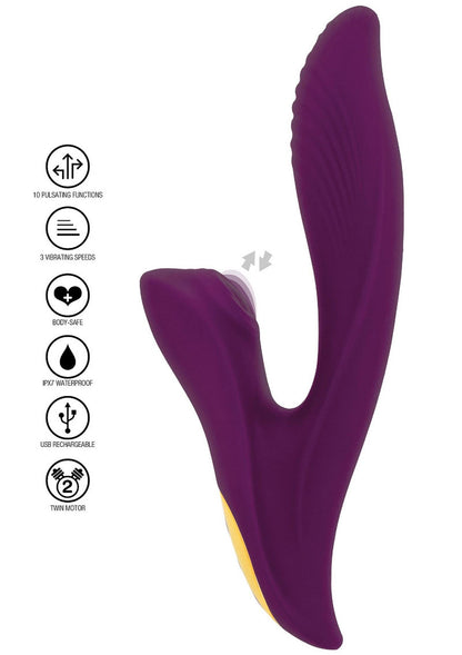 8-Wibrator silikonowy Athena Tapping Sensation fioletowy USB 20.5 cm-8