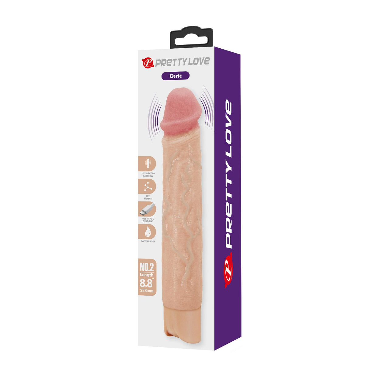 8-Wibrator realistyczny Pretty Love Osric cielisty USB 22 cm-8