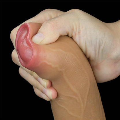 10-Dildo realistyczne dwuwarstwowe silikonowe Lovetoy z uchwytem 28 cm-10