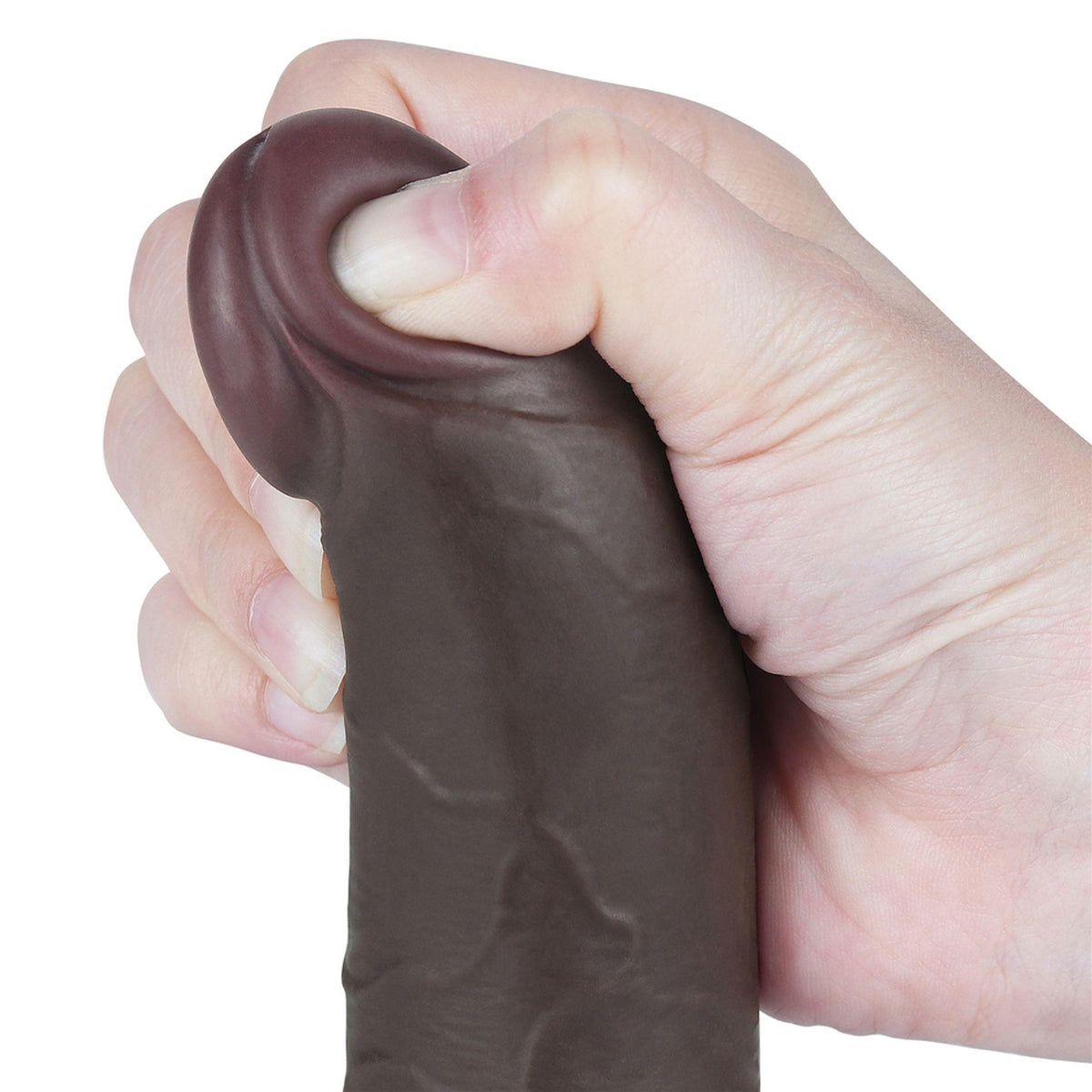8-7.5'' Sliding Skin Dual Layer Dong Black-8