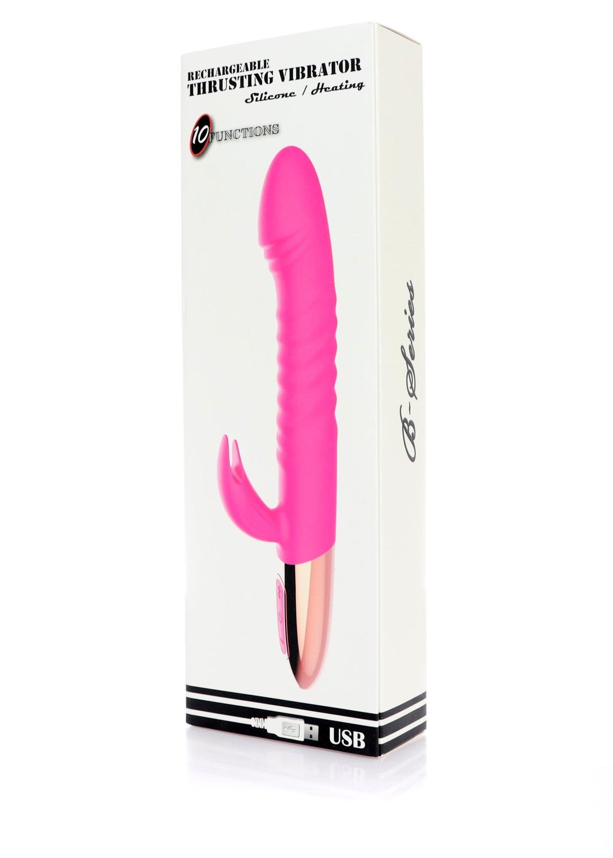 8-Wibrator króliczek B Series Magic silikonowy grzewczy z ruchem USB-8