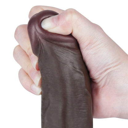 8-8.5'' Sliding Skin Dual Layer Dong Black-8