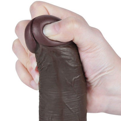 9-8'' Sliding Skin Dual Layer Dong Black-9