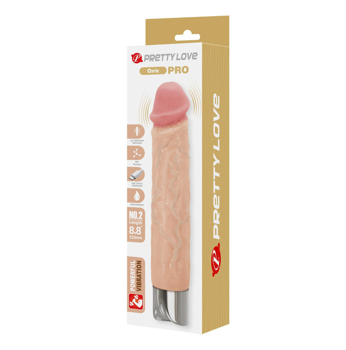 8-Wibrator realistyczny Pretty Love Osric Pro USB 22,3 cm-8