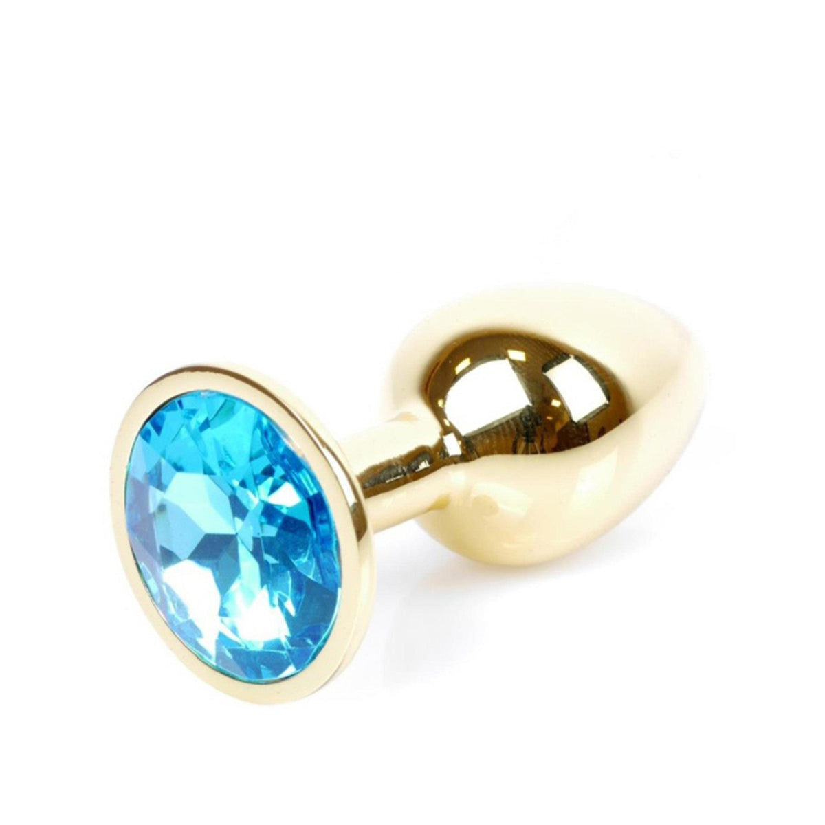 8-MyLove Toys - Złoty Plug Jewellery - Jasnoniebieski-8