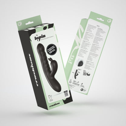 9-Wibrator króliczek Crushious Lapin silikonowy czarny USB 21,5 cm-9