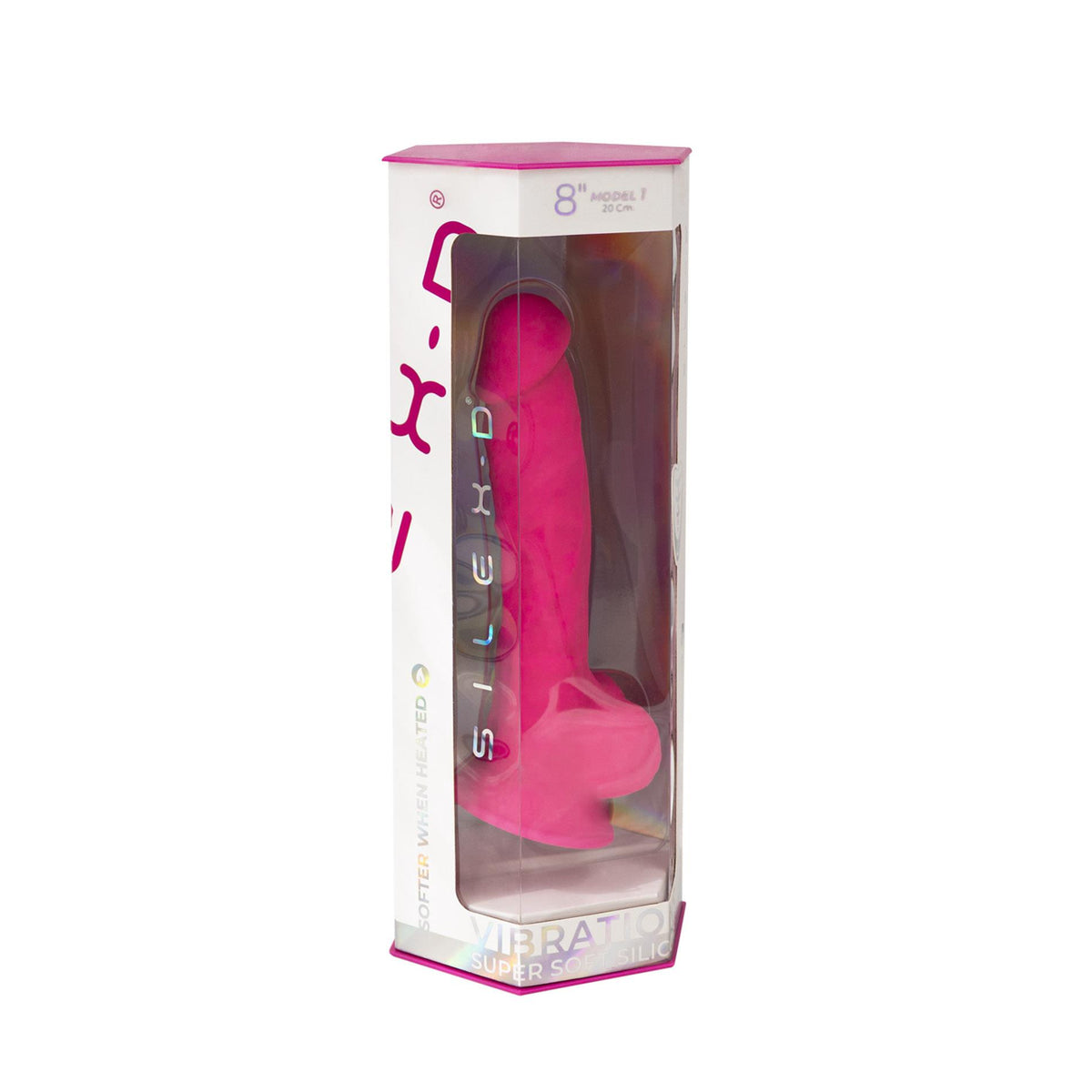 9-Realistyczne dildo wibrujące Silexd różowe 20 cm USB z pilotem-9