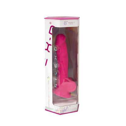 9-Realistyczne dildo wibrujące Silexd różowe 20 cm USB z pilotem-9