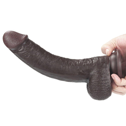 11-9'' Sliding Skin Dual Layer Dong - Black-11