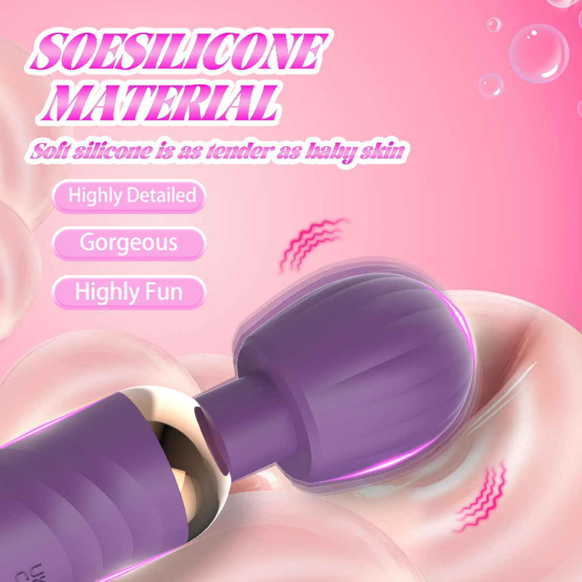 17-Stymulator łechtaczki silikonowy Little Fairy Wand fioletowy 14 cm-17