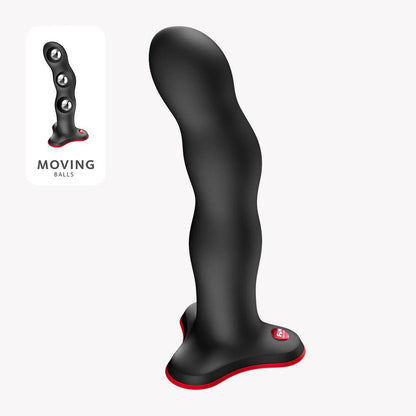 9-Dildo realistyczne Fun Factory Bouncer z kulkami czarne 18,5 cm-9