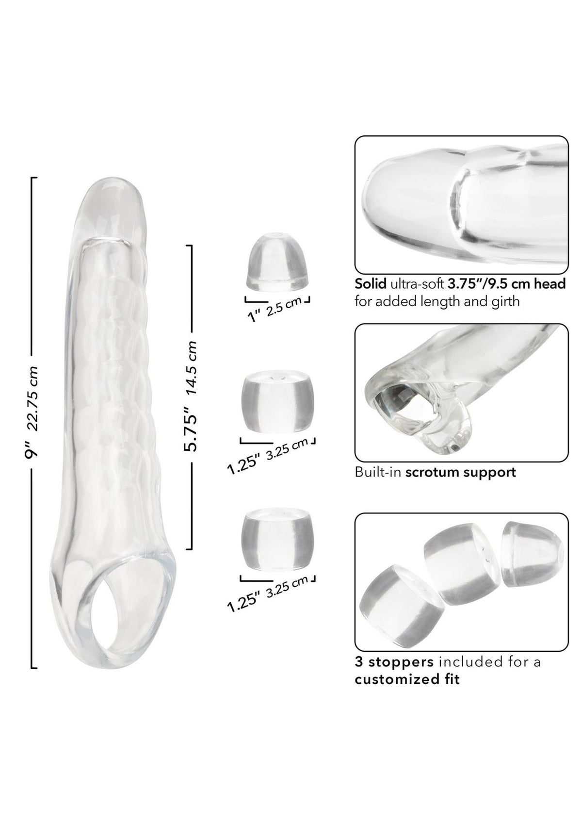 10-Przedłużka na penisa Performance Maxx transparentna 23 cm-10