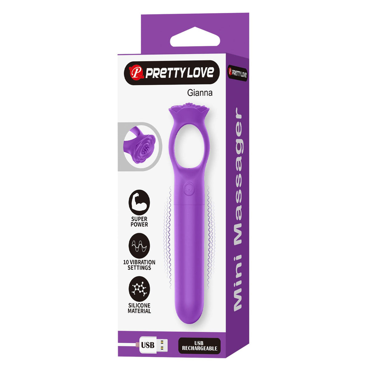 10-Stymulator łechtaczki silikonowy Pretty Love Gianna mini USB-10