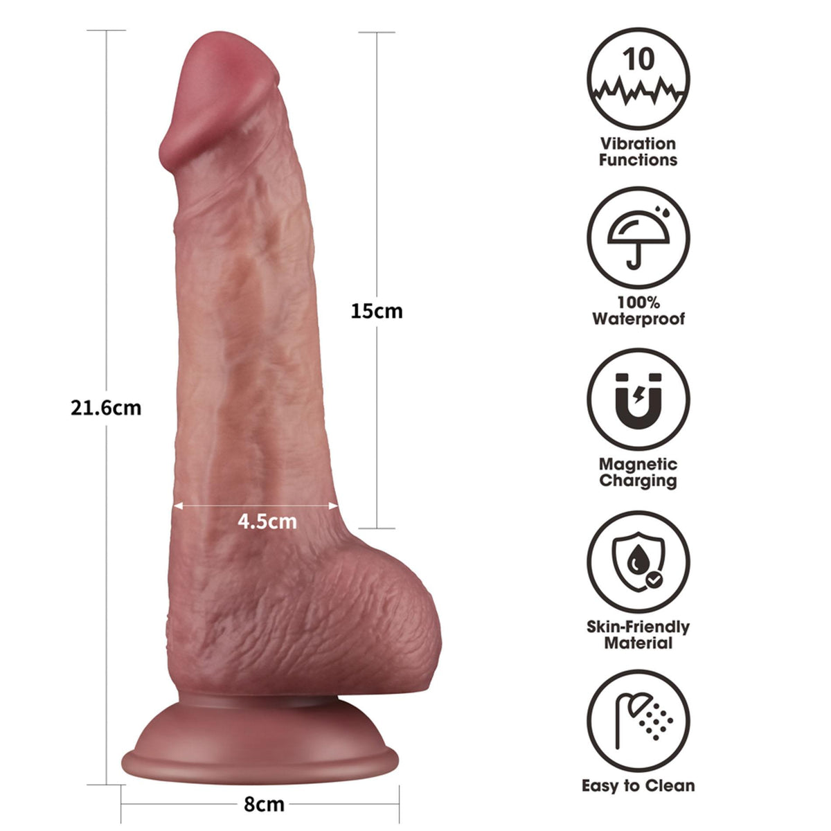 9-8.5'' Vibrating Dual Density Power Cock-9