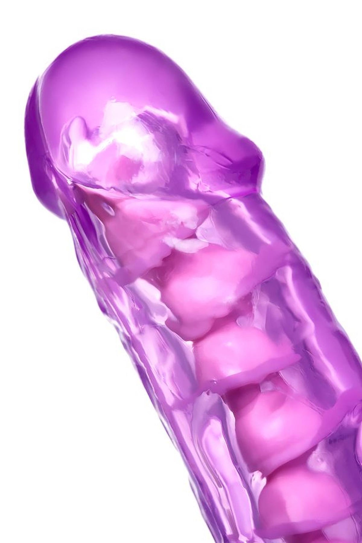 9-Elastyczne realistyczne dildo Celiam A Toys fioletowe 20,5 cm-9