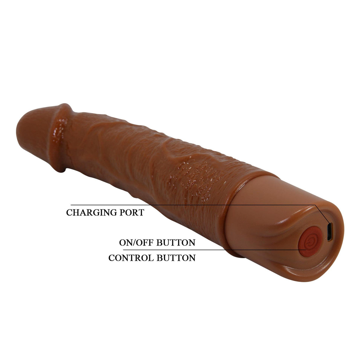 9-Realistyczny wibrator dildo Pretty Love Osric brązowy USB-9