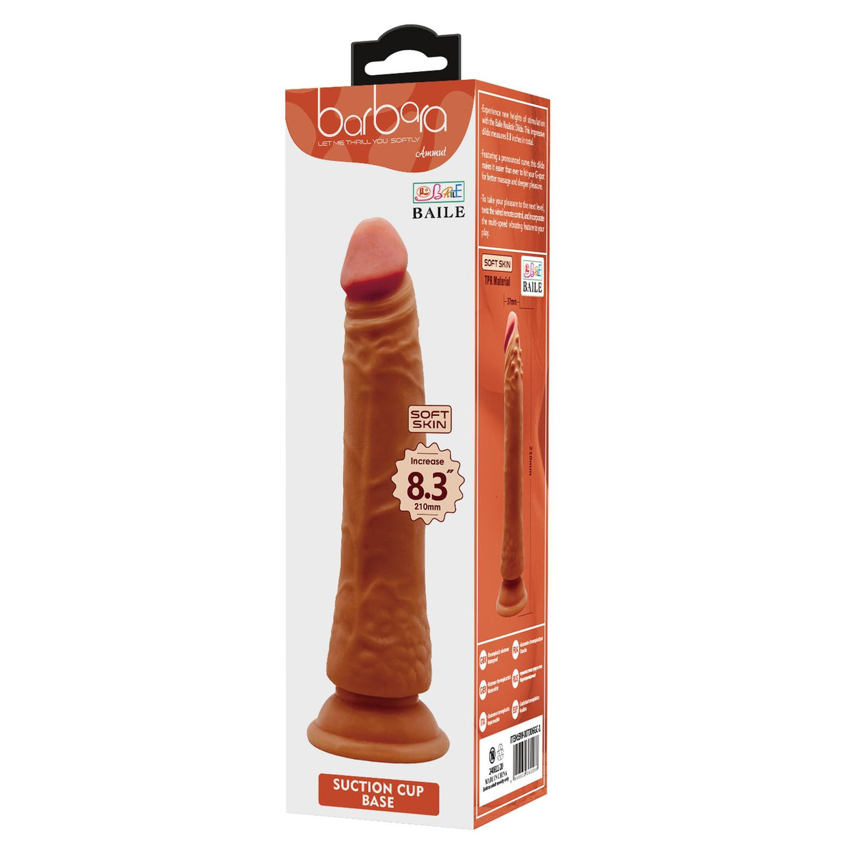 9-Dildo realistyczne Baile Barbara giętkie z przyssawką 21 cm-9