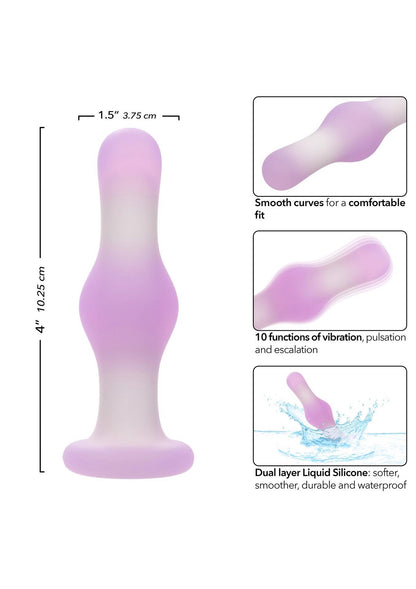11-Silikonowy wibrujący korek analny Calexotics Lavender Haze fioletowy-11