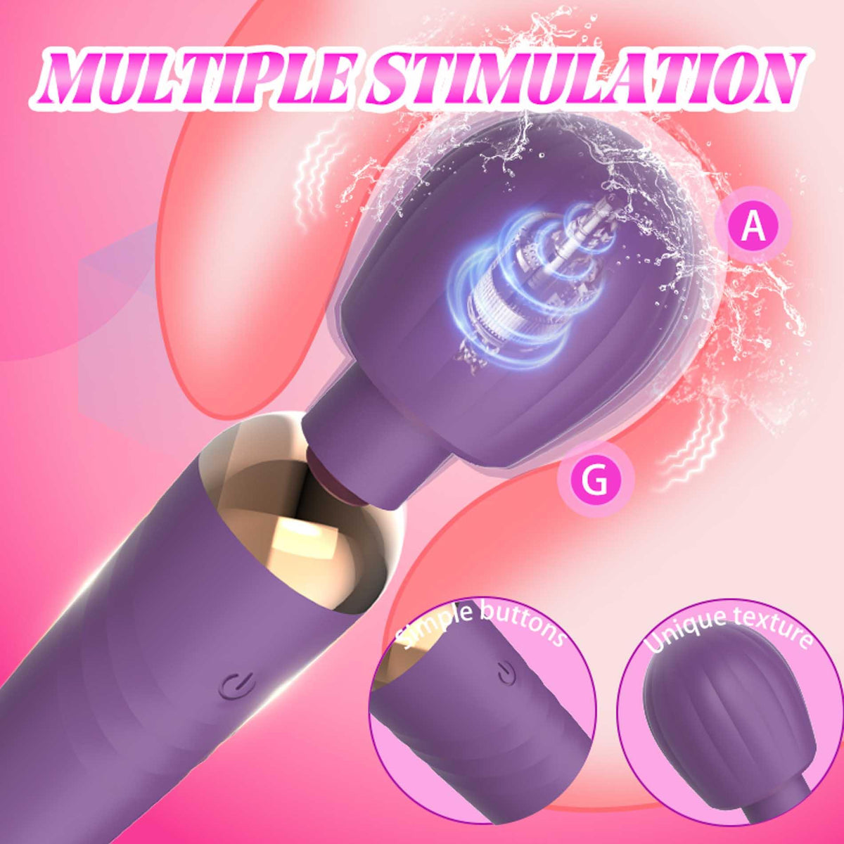 9-Stymulator łechtaczki silikonowy Little Fairy Wand fioletowy 14 cm-9