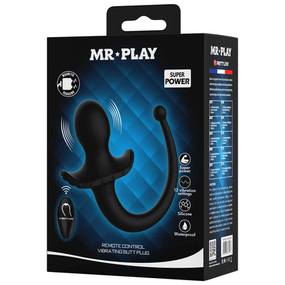 9-Wibrujący korek analny Mr. Play zdalnie sterowany silikonowy z ogonem-9
