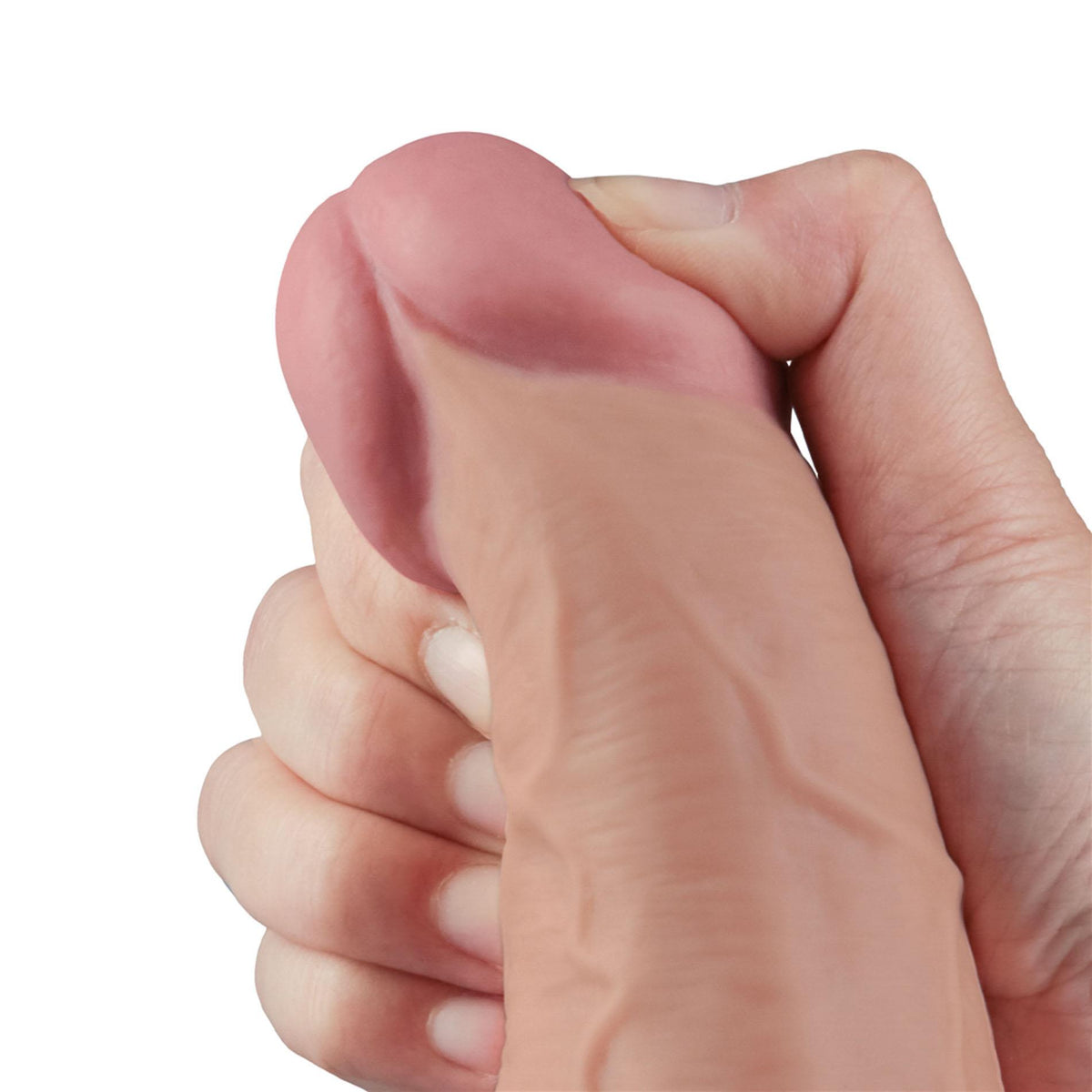 9-Dildo realistyczne wibrujące Lovetoy Softee TPE cieliste USB 26,5 cm-9