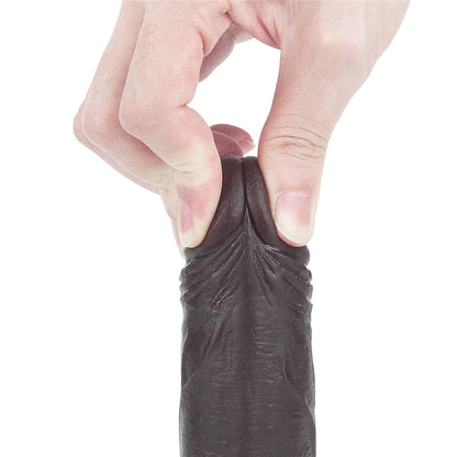 9-7'' Sliding Skin Dual Layer Dong - Black-9