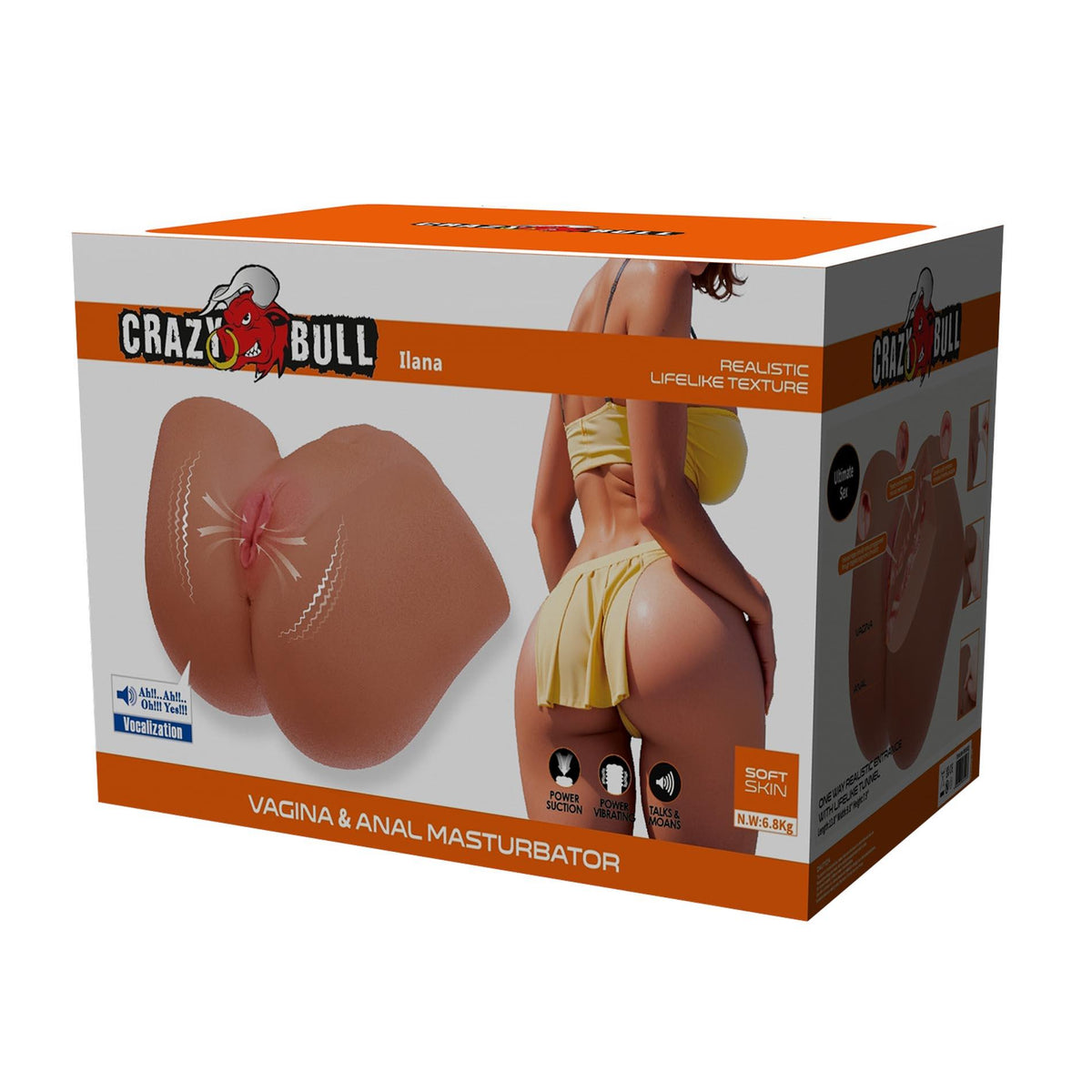 9-Realistyczny masturbator Crazy Bull Ilana wagina anal 35 cm-9