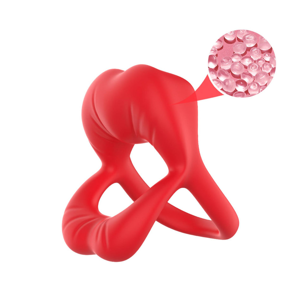 12-Pierścień wibrujący Big Mouth czerwony 9 funkcji B Series Joy 7 cm-12