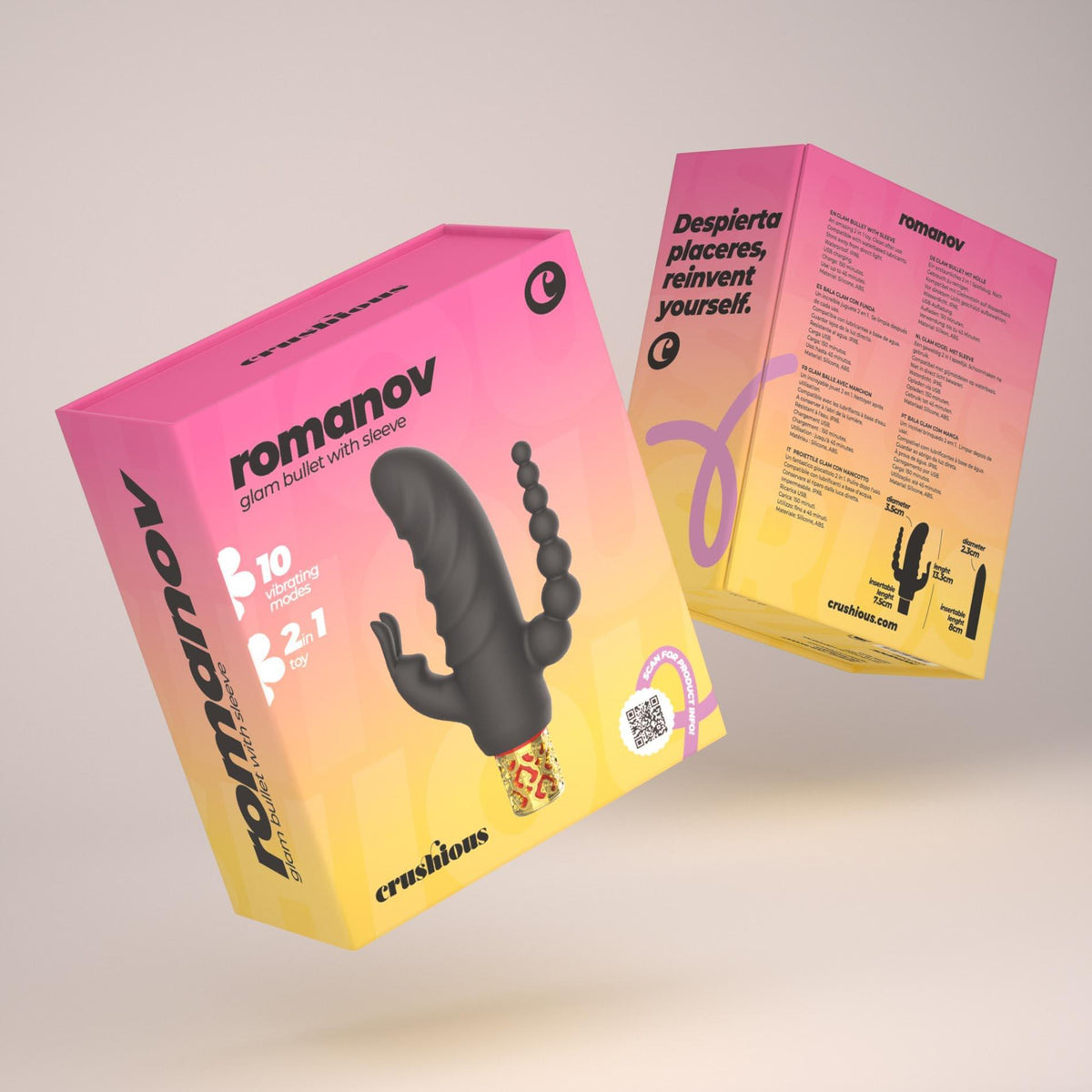 11-Mini wibrator Crushious Romanov z silikonową nakładką 13 cm-11