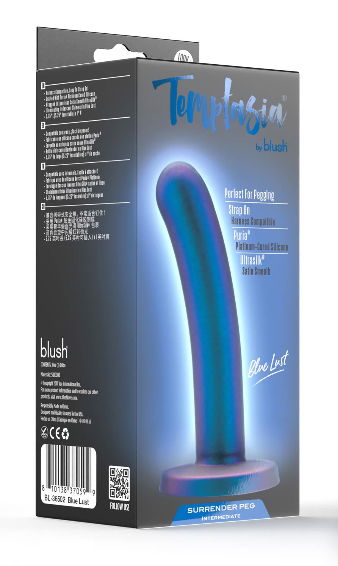 9-Dildo realistyczne Temptasia Surrender niebieskie 14 cm-9