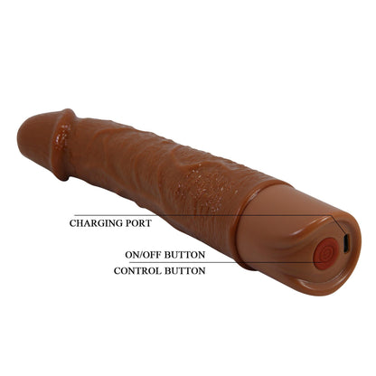 10-Realistyczny wibrator dildo Pretty Love Leander brązowy USB-10