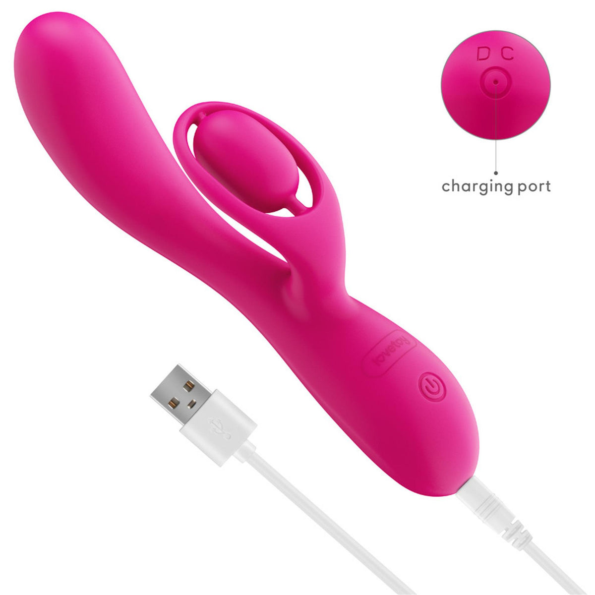 10-Wibrator króliczek silikonowy Lovetoy LAllure Swirl USB 20 cm-10