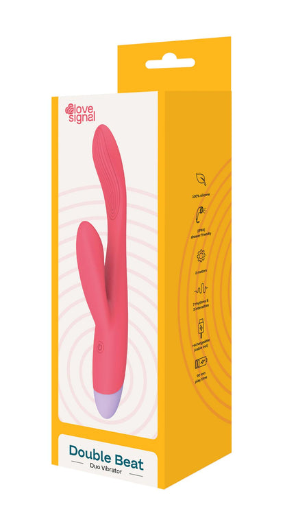 9-Wibrator króliczek Double Beat Dream Toys silikonowy USB-9
