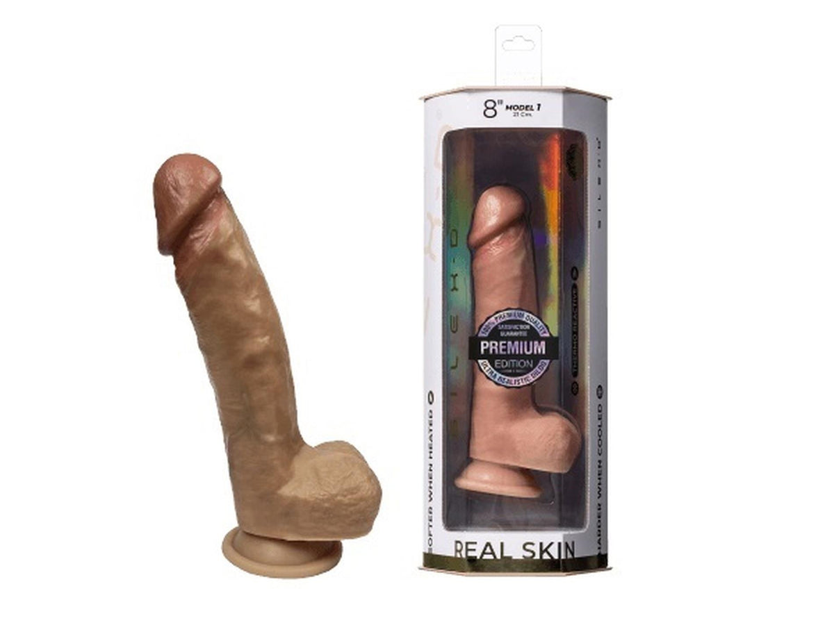 9-Dildo realistyczne Real Skin Silexd 20 cm cieliste wodoodporne-9