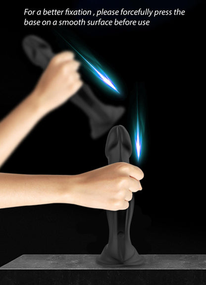 13-Dildo realistyczne Optimus Black silikonowe z pilotem 18 5 cm-13